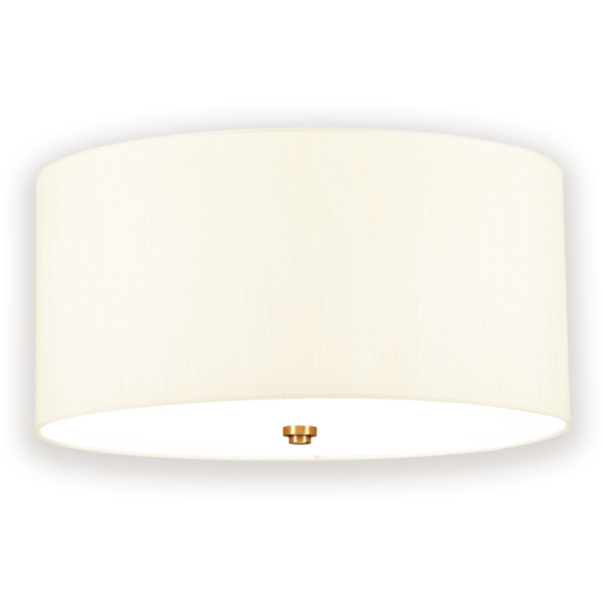 Fletcher 3 Light 18 inch Aged Brass and Ivory Shade Flush Mount Ceiling Light