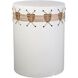 Sabira 17 inch White Glazed with Natural Accent Stool