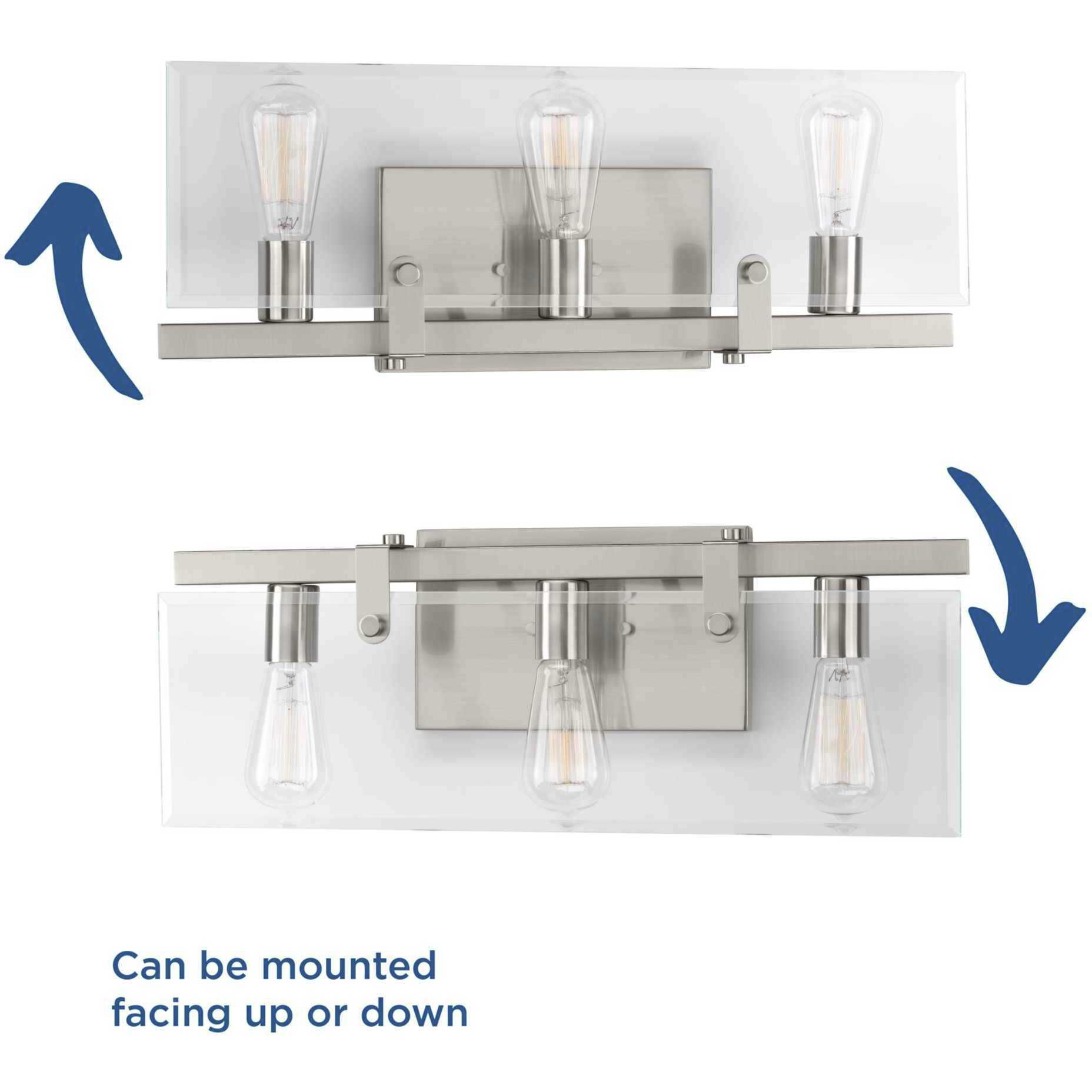 Glayse 3 Light 23 inch Brushed Nickel Bath Vanity Wall Light, Design Series