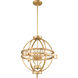 Lemuria 3 Light 23 inch Distressed Gold Pendant Ceiling Light, Gilded Nola 