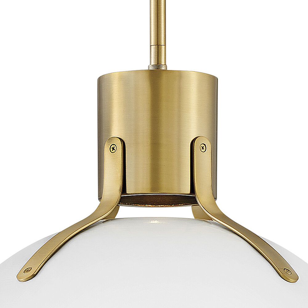 Argo LED 20 inch Polished White with Lacquered Brass Indoor Pendant Ceiling Light