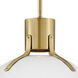 Argo LED 20 inch Polished White with Lacquered Brass Indoor Pendant Ceiling Light