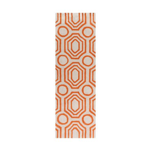 Hudson Park 96 X 30 inch Orange and Neutral Runner, Polyester