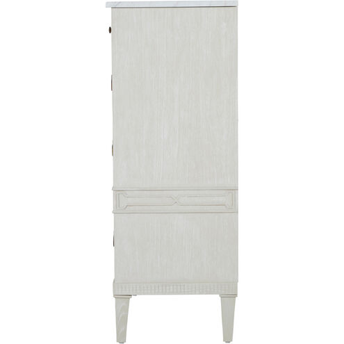 Archie Cerused White / Agros White Stone / Antique Bronze Cabinet