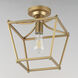 Clifton 1 Light 10 inch Natural Aged Brass Semi-Flush Mount Ceiling Light
