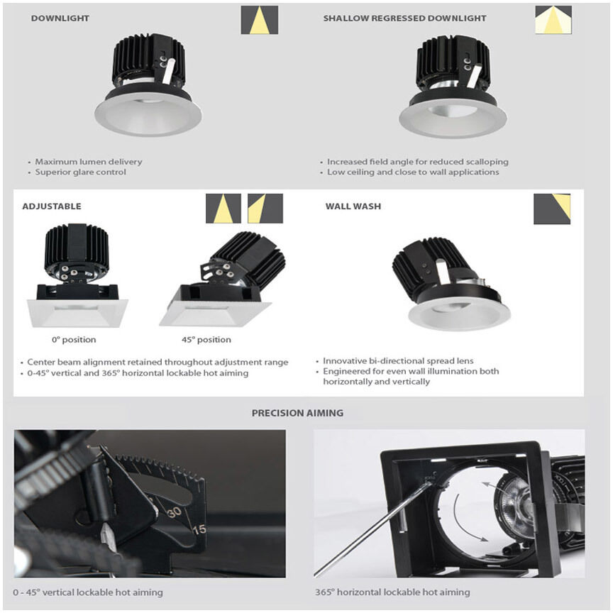 Volta LED Black Recessed Lighting in Wide, 85, 3500K