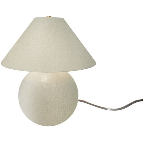 Portable 12 inch 120.00 watt Celadon Green Crackle and Brushed Brass Portable Lamp Portable Light