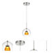 Double Glass LED 6 inch Frosted Yellow Mini Pendant Ceiling Light in Amber Frost, Clear