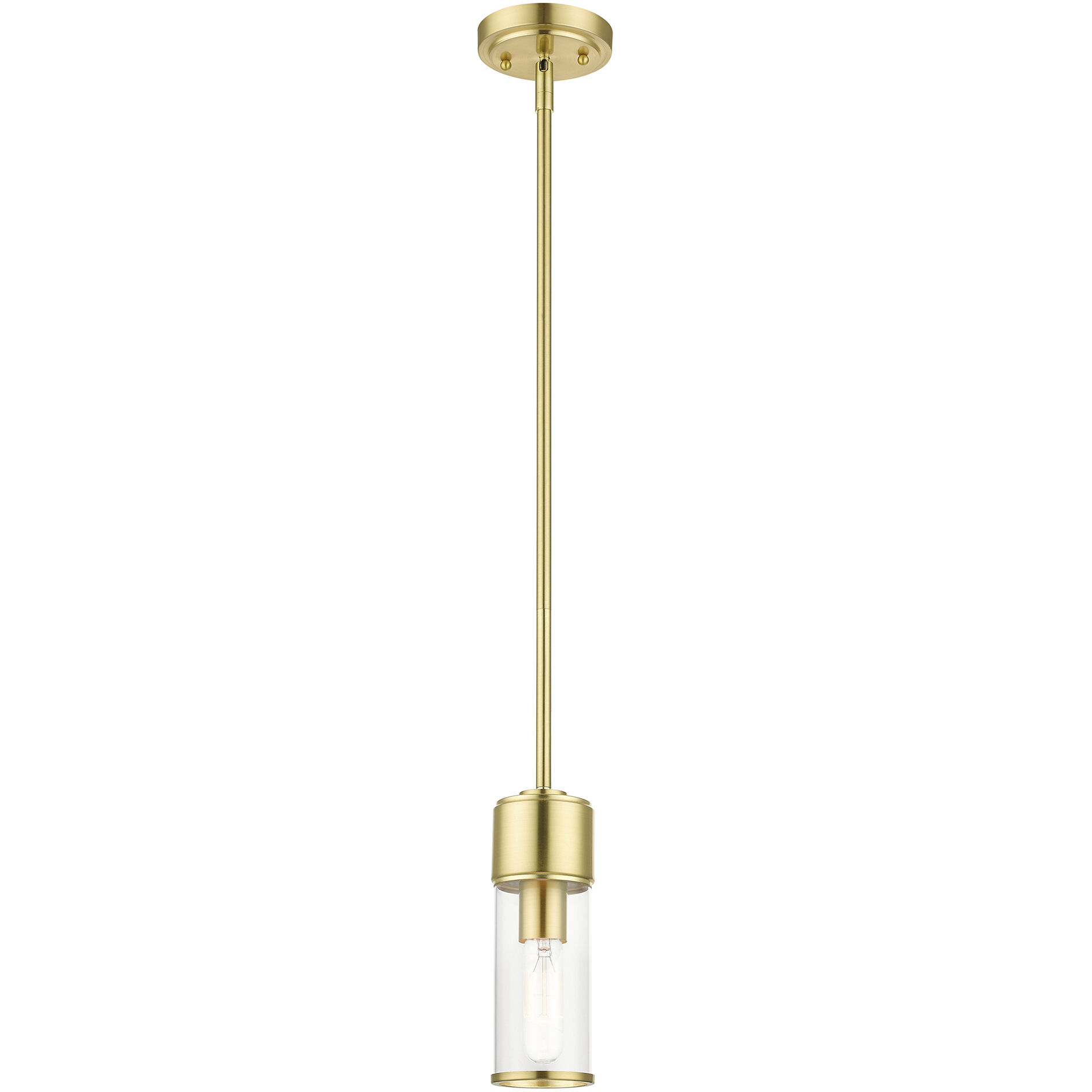 Quincy 1 Light 4.75 inch Satin Brass Mini Pendant Ceiling Light