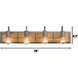 Ella Jane 4 Light 28 inch New Bronze and Honey Wood Bath Vanity Light Wall Light