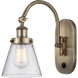 Franklin Restoration Cone LED 6.25 inch Antique Brass Sconce Wall Light in Seedy Glass