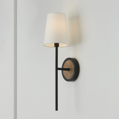 Jonah 1 Light 5 inch Light Wood and Matte Black Sconce Wall Light
