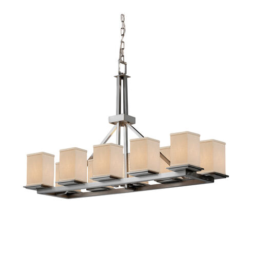Textile LED 14 inch Brushed Nickel Chandelier Ceiling Light