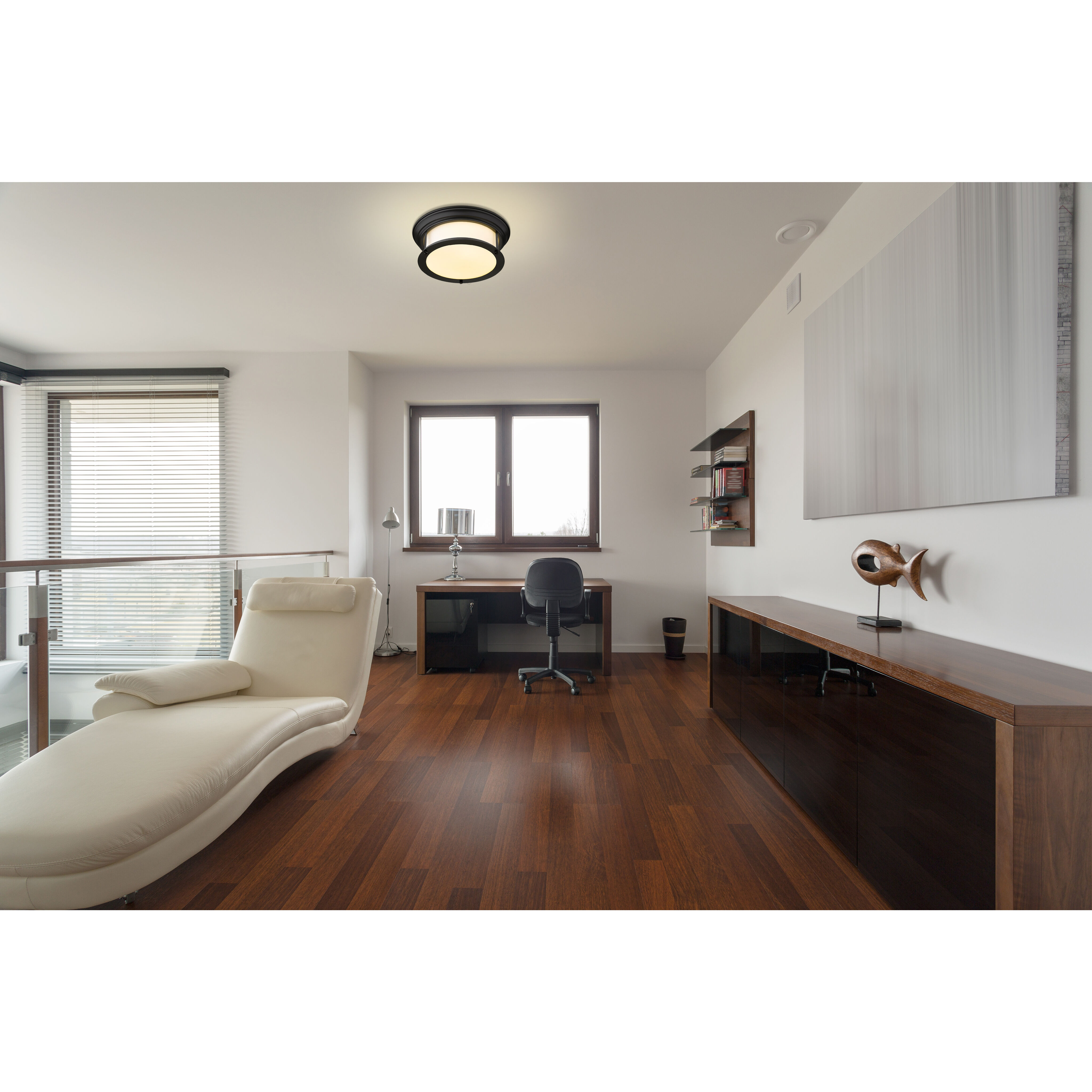 Sonna 2 Light 13.25 inch Bronze Flush Mount Ceiling Light in Matte Opal Glass