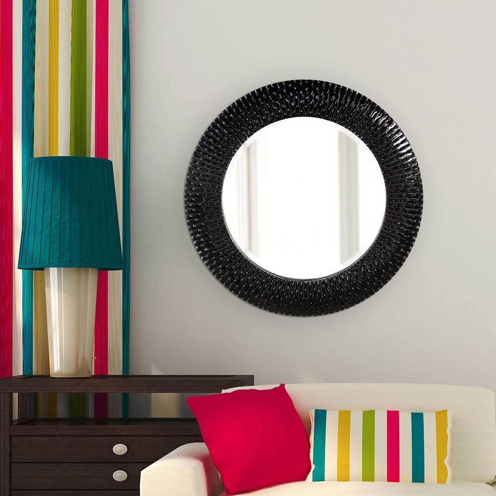 Bergman 32 X 32 inch Glossy Black Wall Mirror 