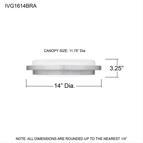 Irving 14 inch Brushed Aluminum Semi-Flush Mount Ceiling Light