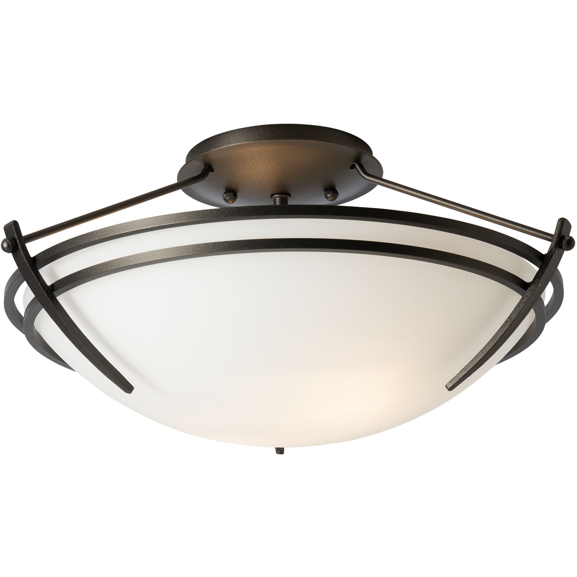 Presidio Tryne 2 Light 16.4 inch Oil Rubbed Bronze Semi-Flush Ceiling Light in Opal, Small