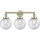 Beacon 3 Light 24.5 inch Antique Brass Bath Vanity Light Wall Light in Seedy