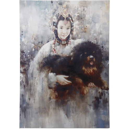 Tibetan Lady and Tibetan Mastiff Multicolor Wall Art