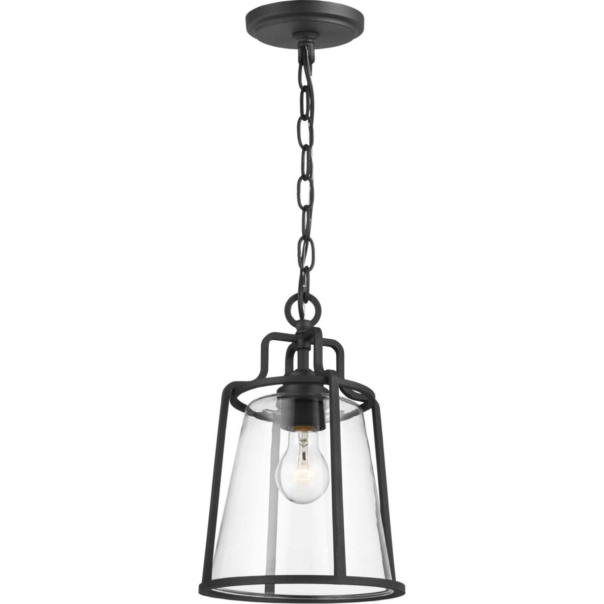 Benton Harbor 1 Light 9 inch Textured Black Outdoor Hanging Lantern, with DURASHIELD