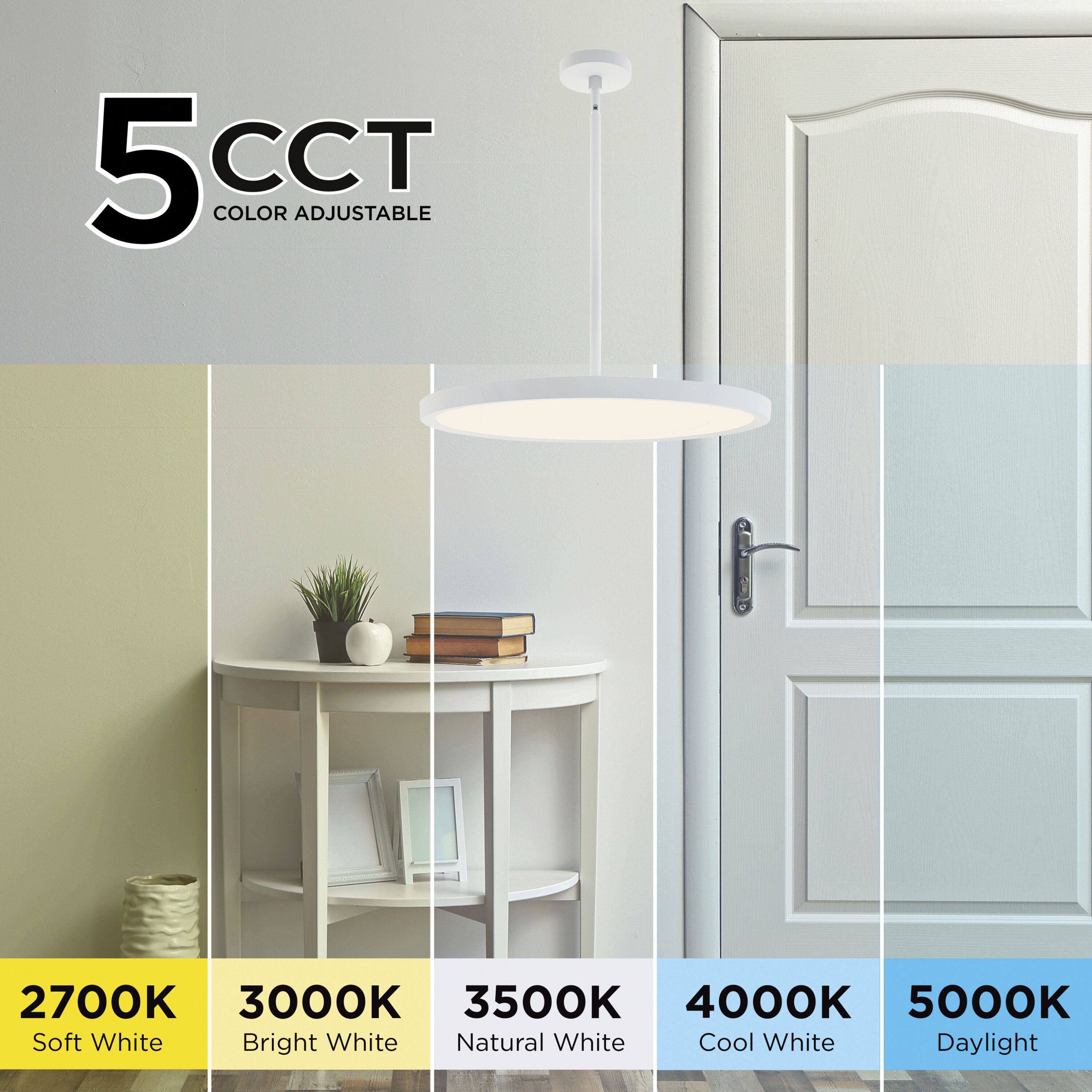 Edge Round LED 20 inch White Pendant Ceiling Light