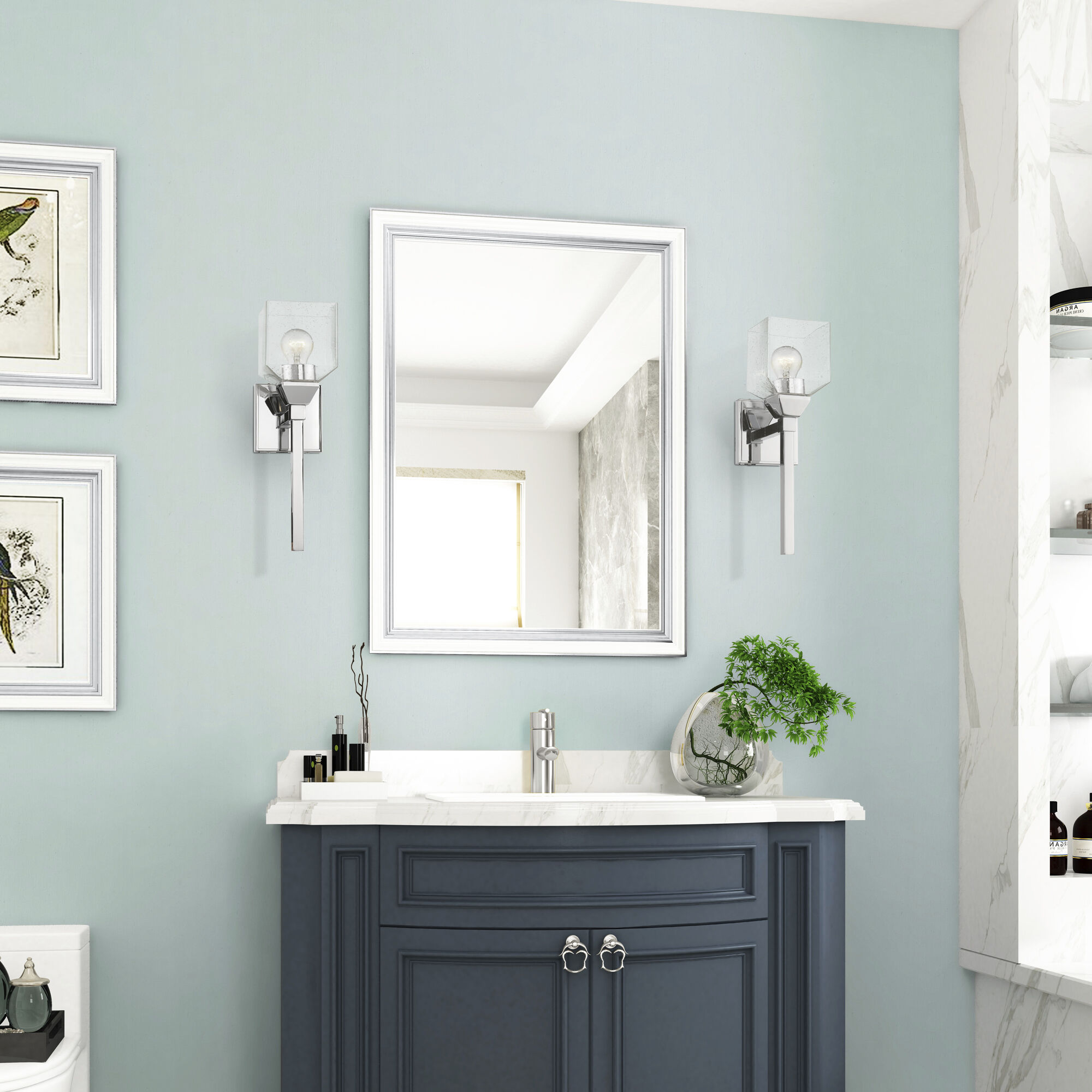 Aragon 1 Light 5 inch Polished Chrome Vanity Sconce Wall Light