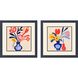 Matisse Bouquet Blue and Yellow and Red and Multi Framed Art, Propac