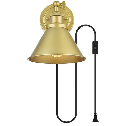 Blaise 1 Light 7 inch Brass Plug In Wall Sconce Wall Light