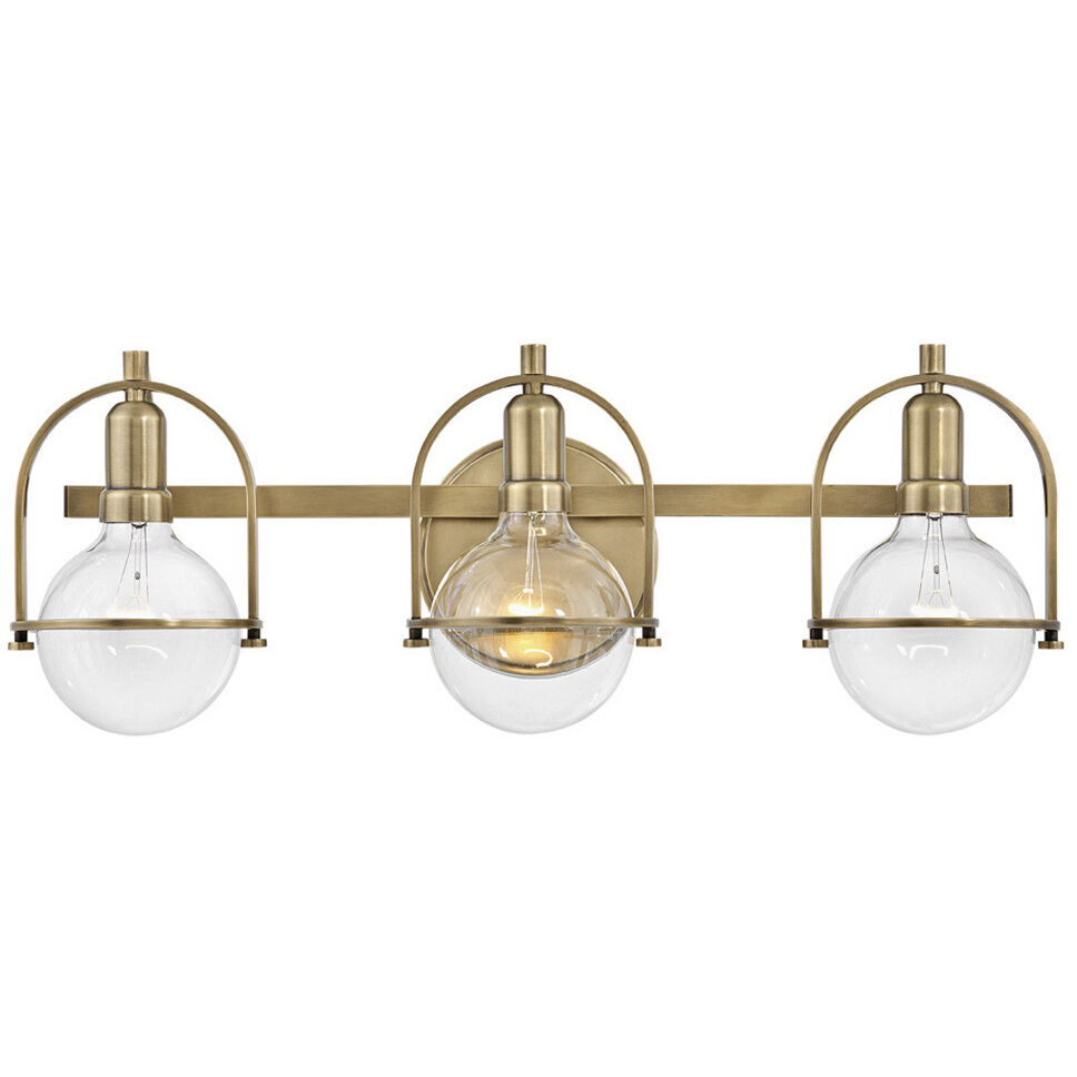 Somerset 3 Light 25 inch Heritage Brass Vanity Light Wall Light