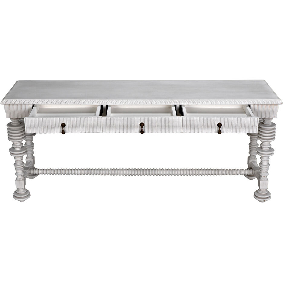 Portuguese 72.5 X 20.5 inch White Wash Console