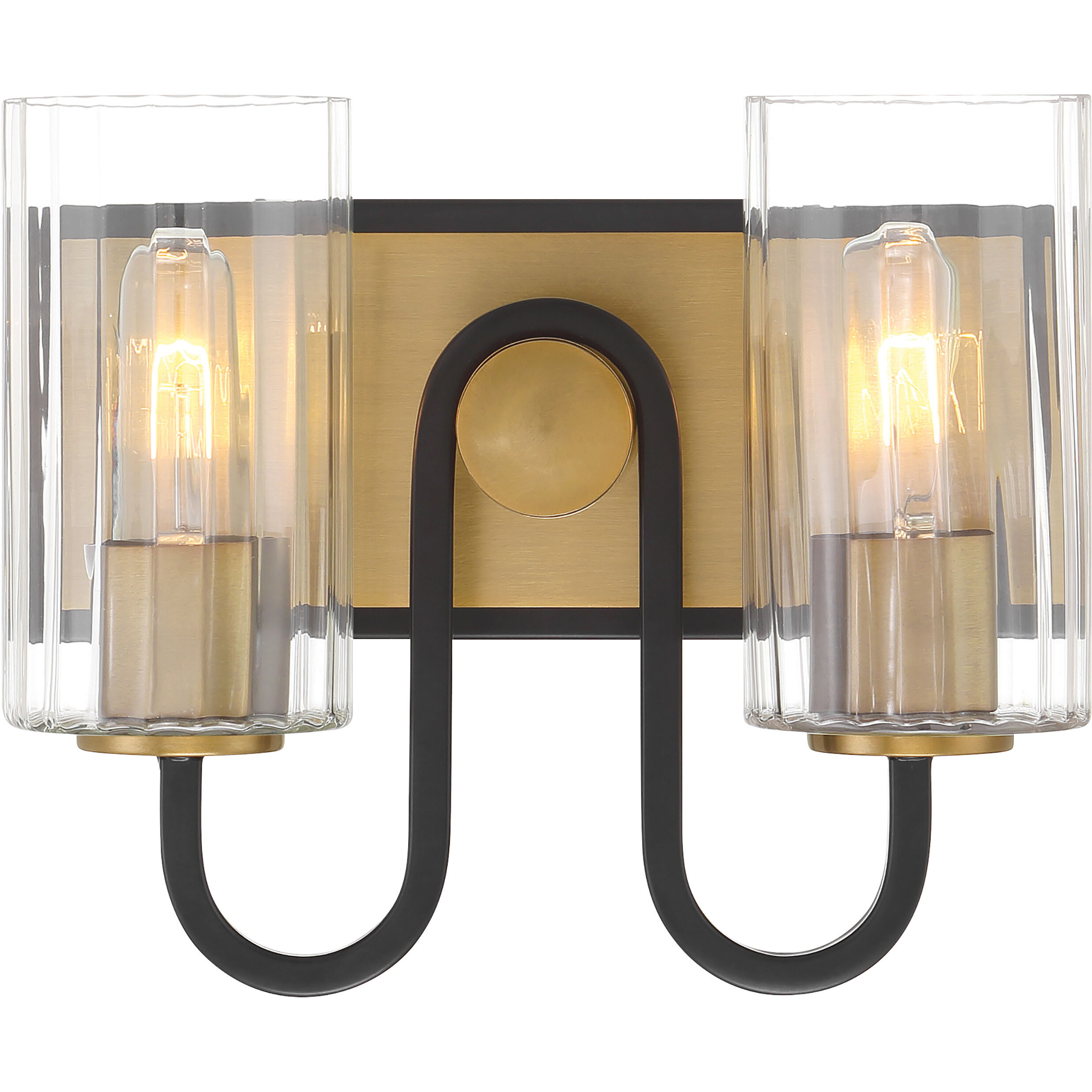 Orla 2 Light 12 inch Legacy Brass and Dark Matte Black Vanity Light Wall Light