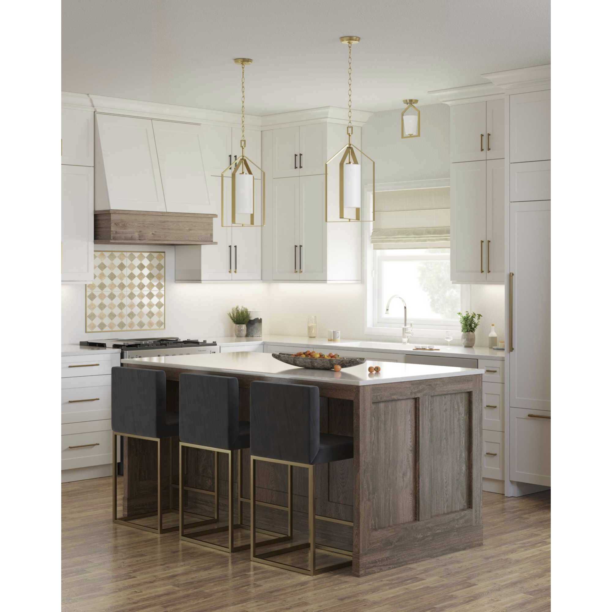 Vertex 1 Light 12 inch Matte Black Foyer Light Ceiling Light