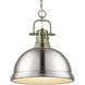 Yep Duncan 1 Light 14 inch Aged Brass Pendant Ceiling Light in Pewter, Large