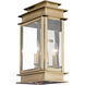 Princeton 2 Light 15 inch Antique Brass Outdoor Wall Lantern