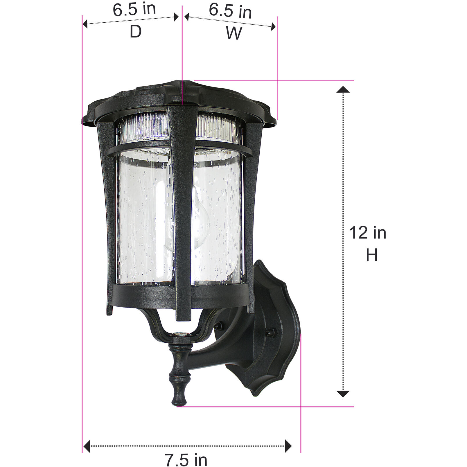 Aurora 1 Light 13 inch Black Outdoor Post Light, Solar