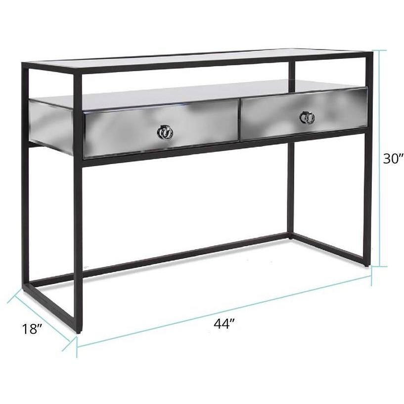 Metro 44 inch Smoked Gray and Black Console Table