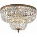 Waltham 4 Light 18 inch Olde Brass Flush Ceiling Light in Clear Hand Cut