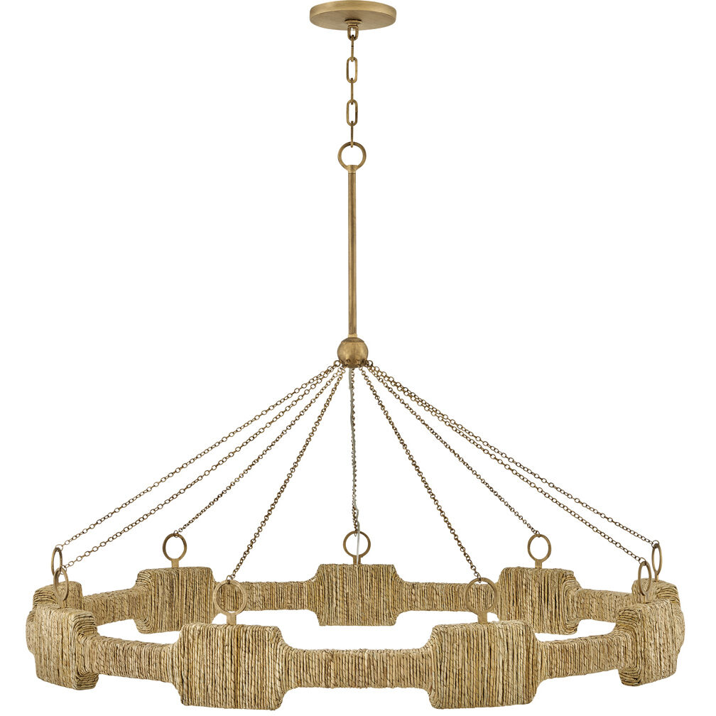 Raffi LED 48 inch Burnished Gold Chandelier Ceiling Light, Single Tier