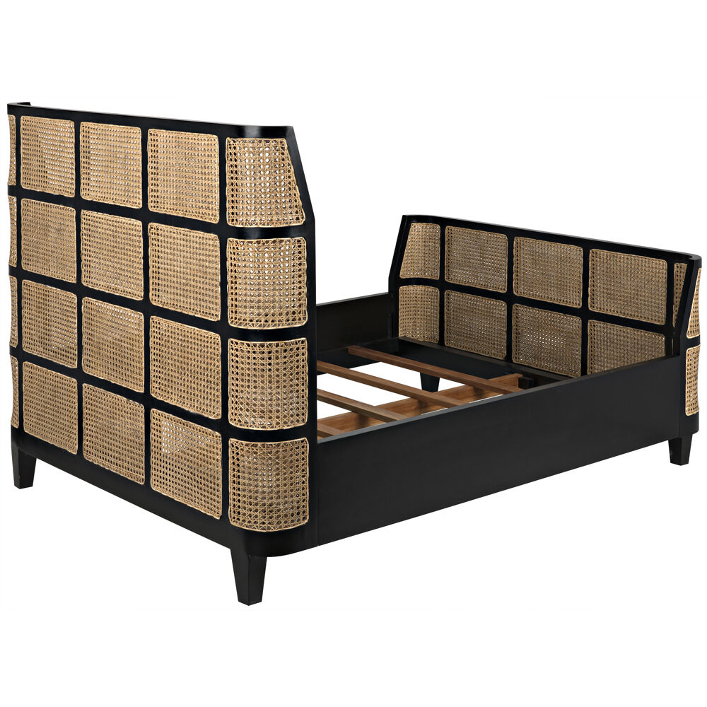 Porto Hand Rubbed Black Bed, Queen