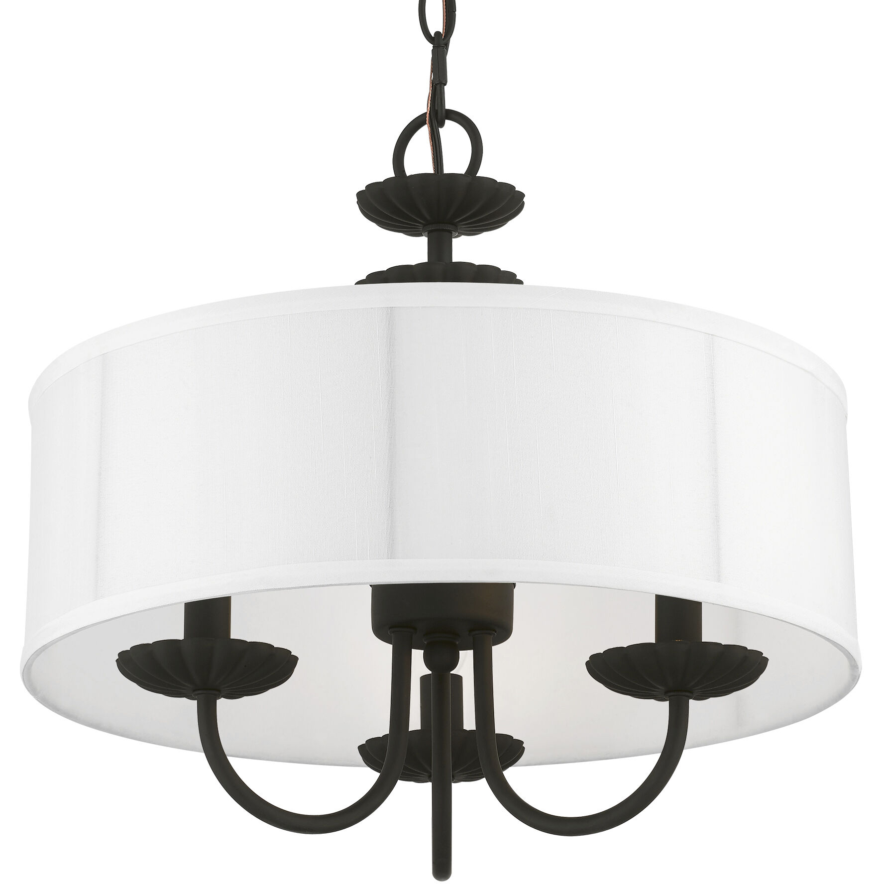 Brookdale 3 Light 16 inch Black Pendant Chandelier Ceiling Light