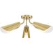 Cornett LED 24 inch Brushed Gold Semi-Flush Mount Ceiling Light