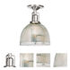 Union Square Madison 1 Light 7 inch Satin Nickel Flush Mount Ceiling Light in Mercury Ribbed