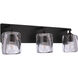 Andie 3 Light 24 inch Flat Black Vanity Light Wall Light