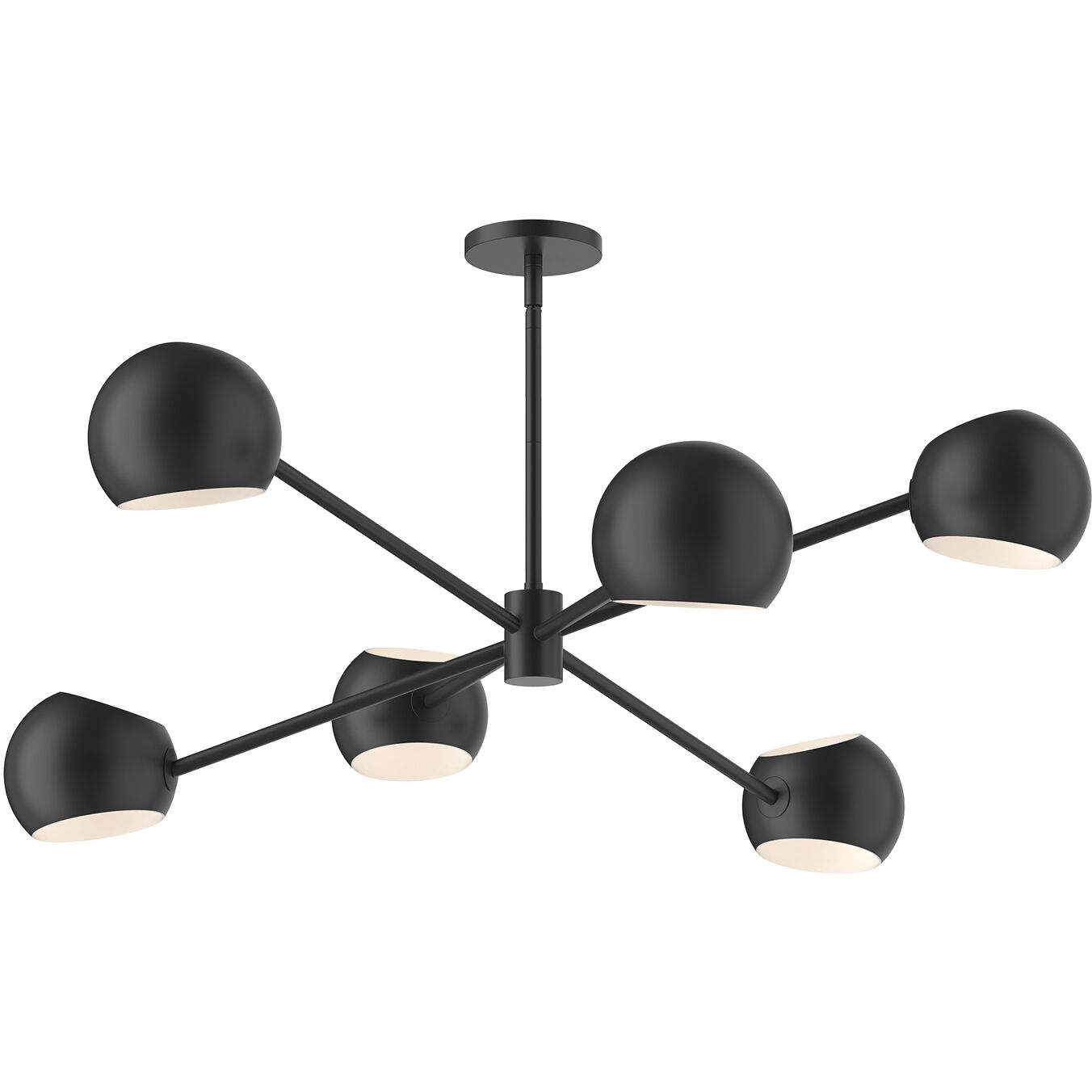 Alora Mood Willow 6 Light 37 inch Matte Black Chandelier Ceiling Light