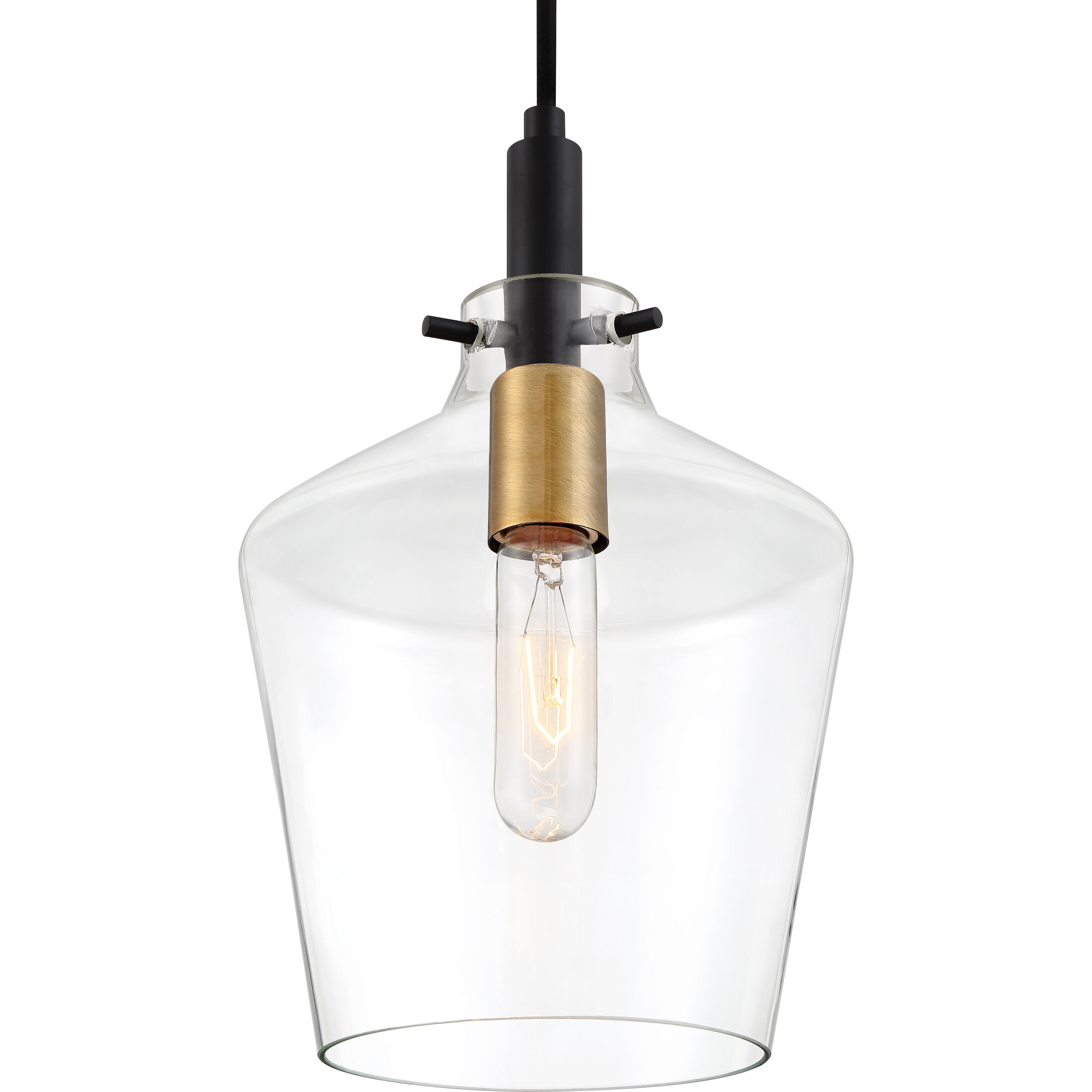 June 1 Light 8 inch Earth Black Mini Pendant Ceiling Light