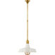 Thomas O'Brien Fitz LED 16.5 inch Hand-Rubbed Antique Brass Pendant Ceiling Light in White, Large