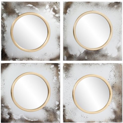 Spectra 23.5 X 2.75 inch Antiqued Silver Mirrors, Set of 4