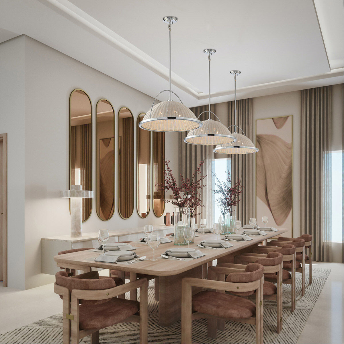 Celeste 4 Light 22 inch Chrome Pendant Ceiling Light