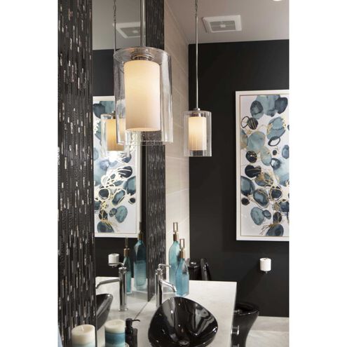Double Glass 1 Light 7.75 inch Polished Chrome Pendant Ceiling Light