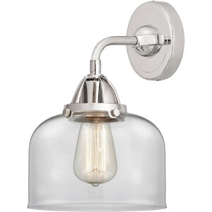 Nouveau 2 Large Bell 1 Light 8 inch Polished Chrome Sconce Wall Light in Clear Glass
